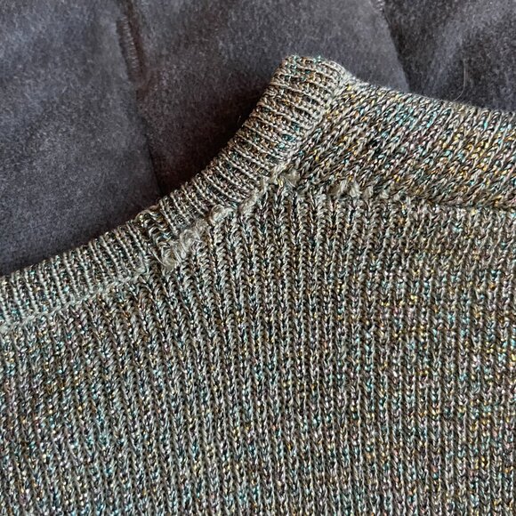 Vintage Joseph A. Silk/Metallic Cardigan Petite - Picture 12 of 13